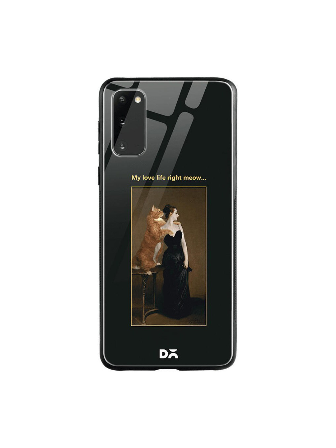 

DailyObjects Black & Brown Love Life Meow Samsung Galaxy S20 Shock Absorbent Glass Case