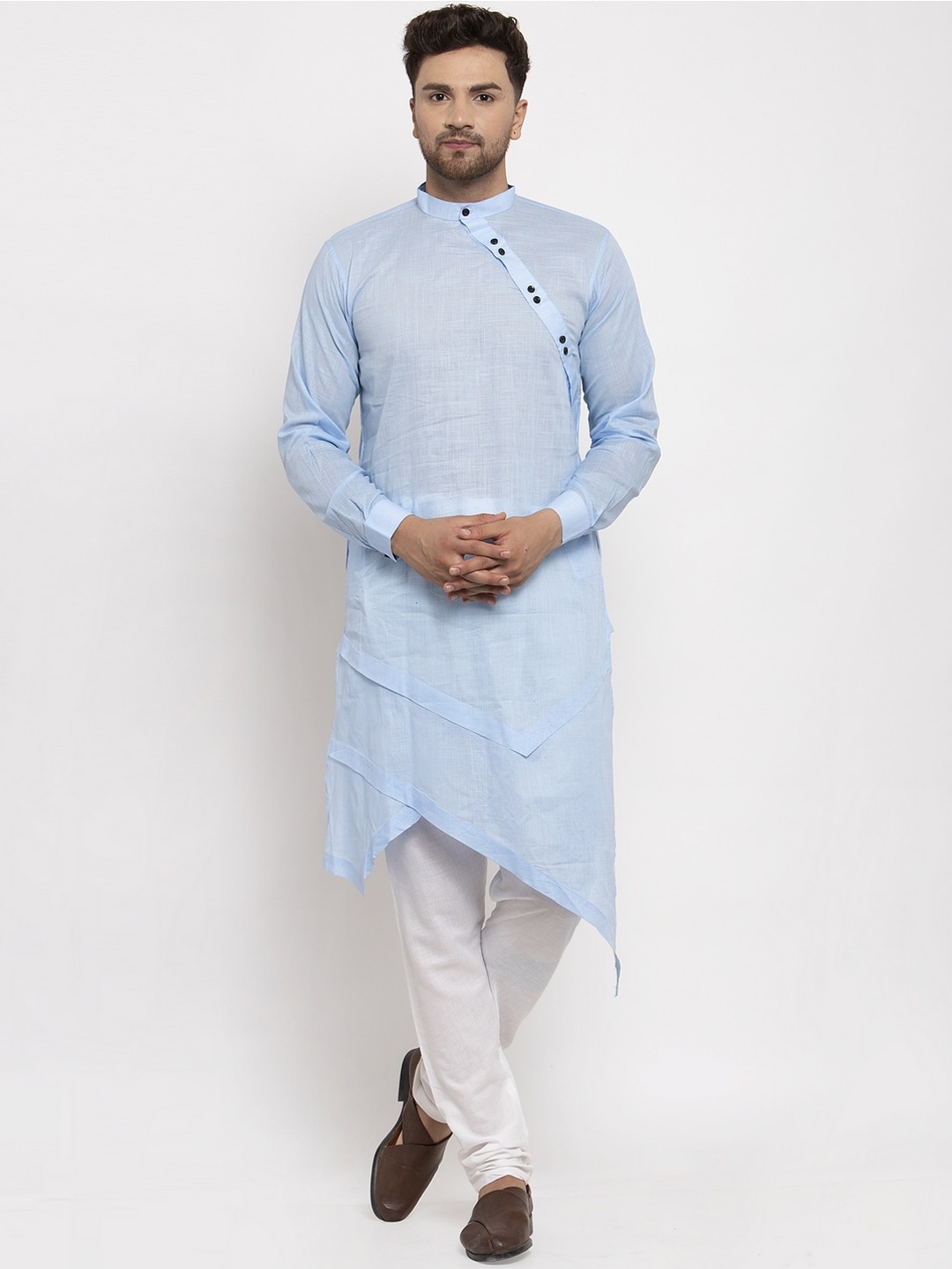 

KLOTTHE Men Blue Solid Straight Kurta