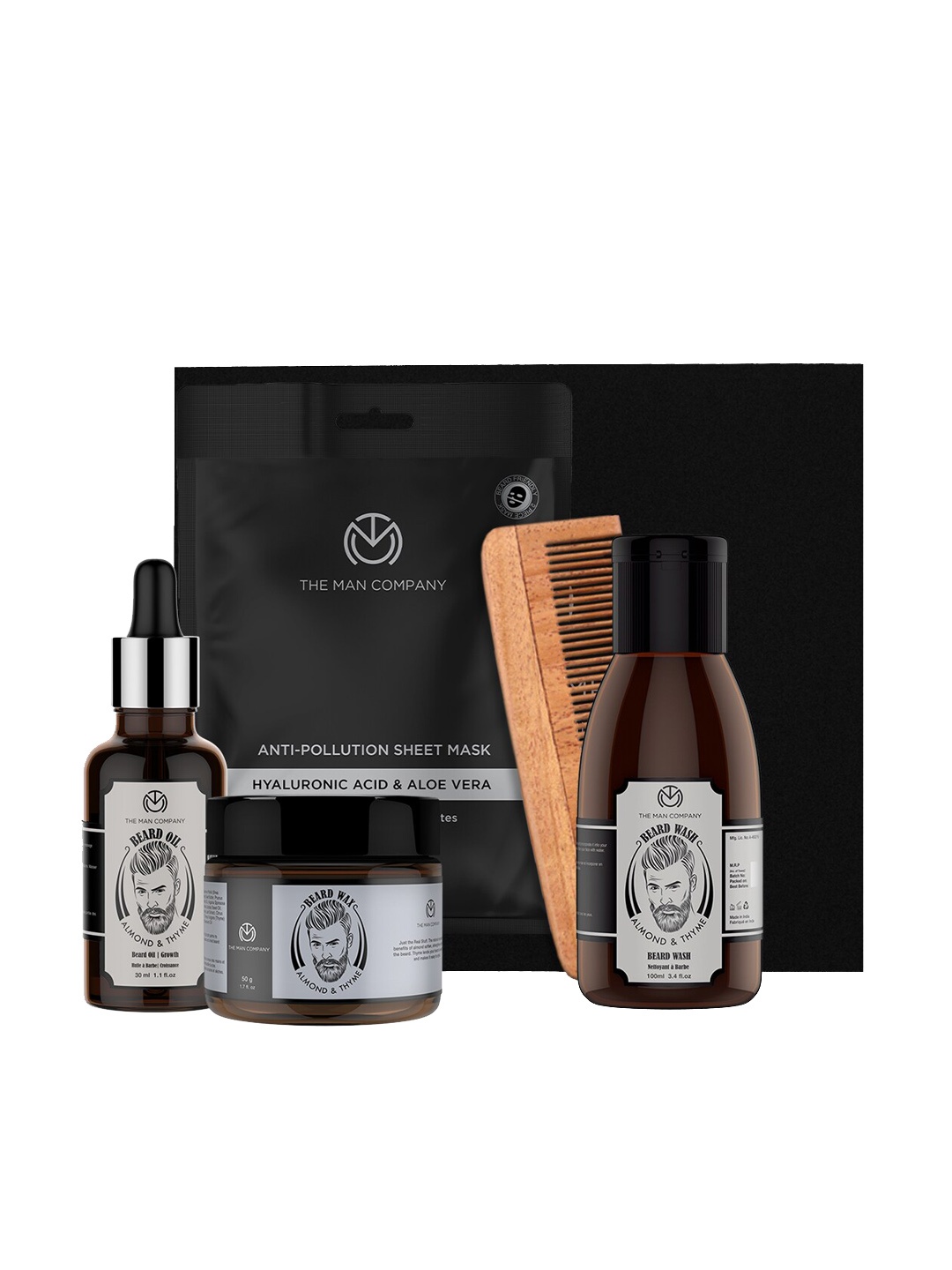 

THE MAN COMPANY Beard Swag Grooming Kit, Black