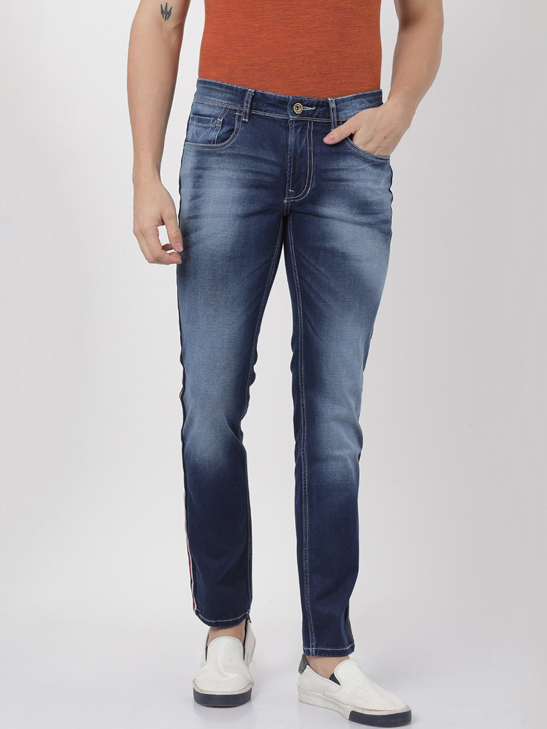 

Llak Jeans Men Blue Skinny Fit Mid-Rise Clean Look Stretchable Jeans