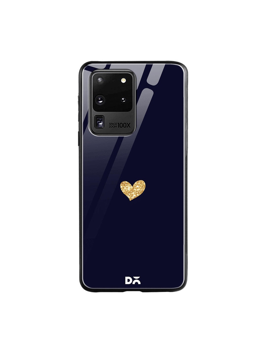 

DailyObjects Navy Blue & Beige Sparkle Heart Samsung Galaxy S20 Ultra Shock Absorbent Glass Case