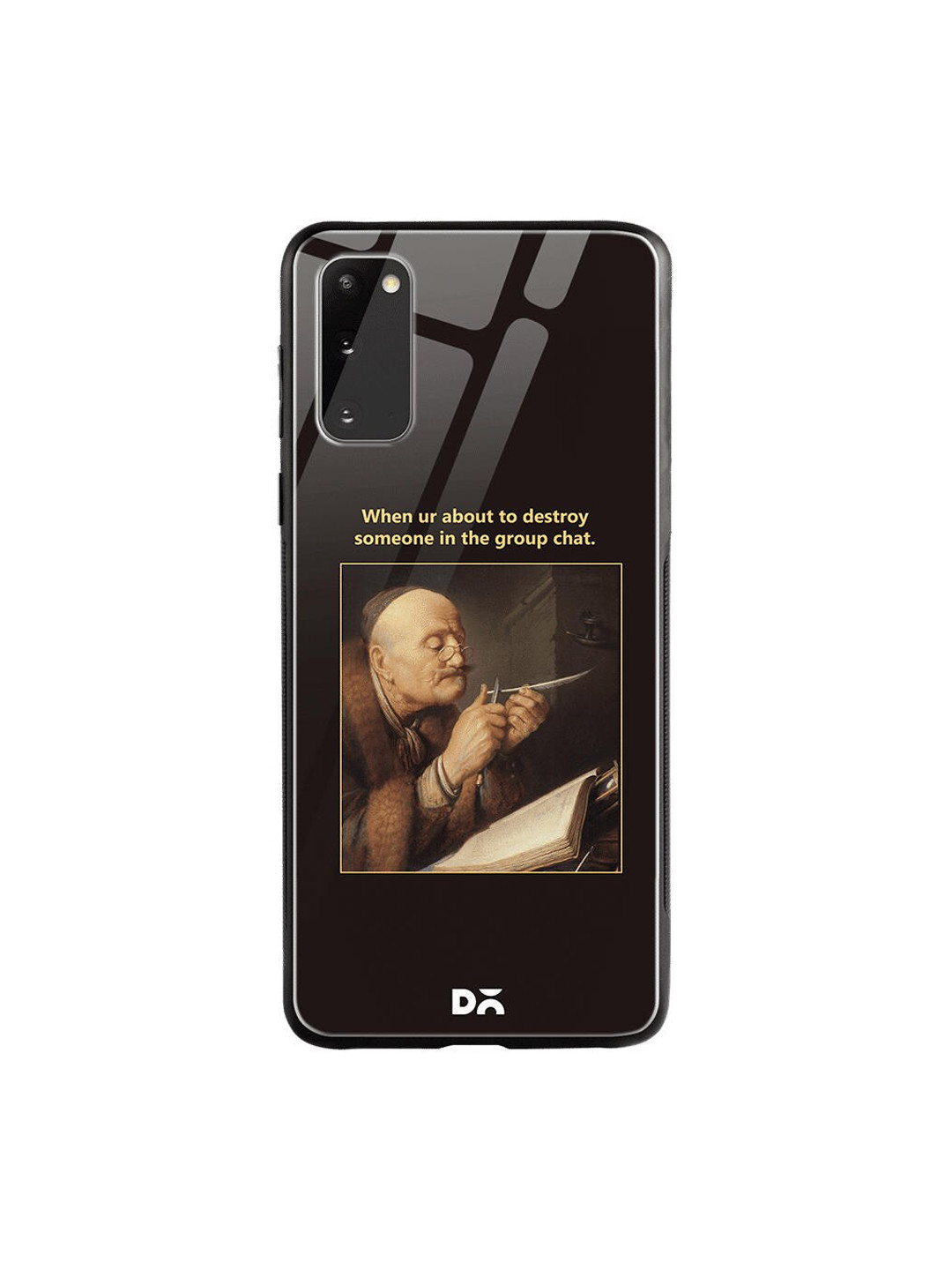 

DailyObjects Black & Brown Group Chat Samsung Galaxy S20 Shock Absorbent Glass Case
