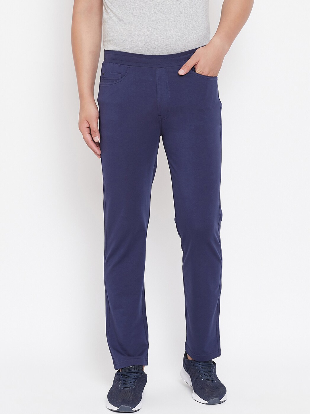 

Okane Men Blue Solid Slim-Fit Track Pants