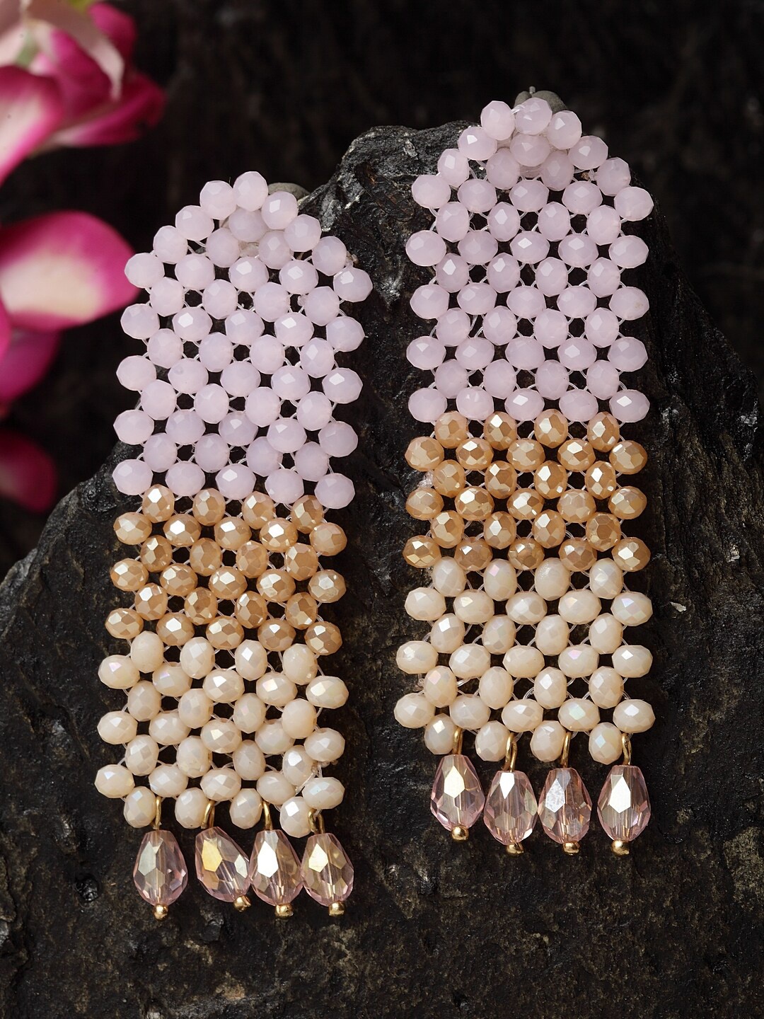 Madame Silver-Plated Pink Classic Drop Earrings