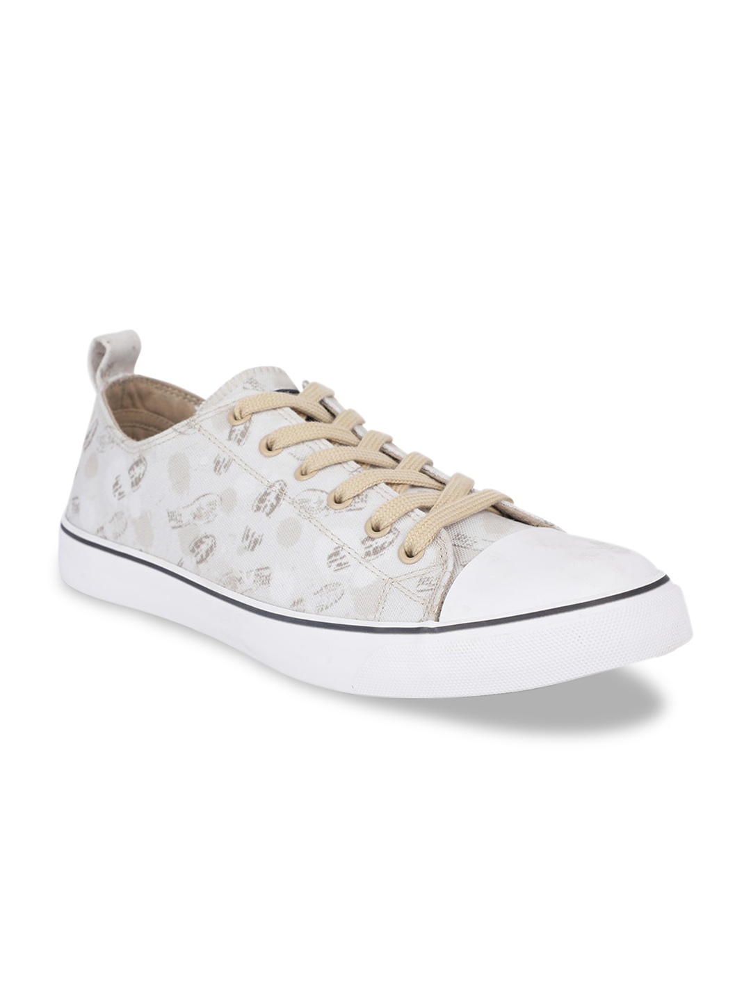 

North Star Men White & Grey Printed Sneakers