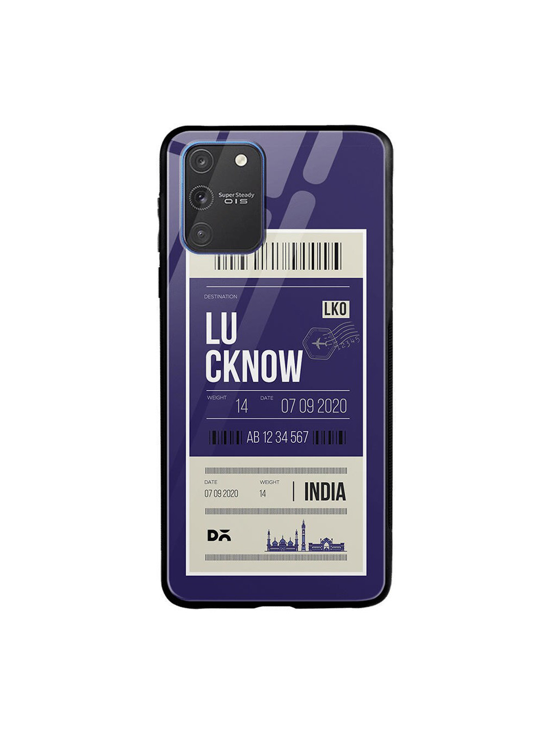 

DailyObjects Navy Blue & White Lucknow City Tag Samsung Galaxy S10 Lite Shock Absorbent Glass Case