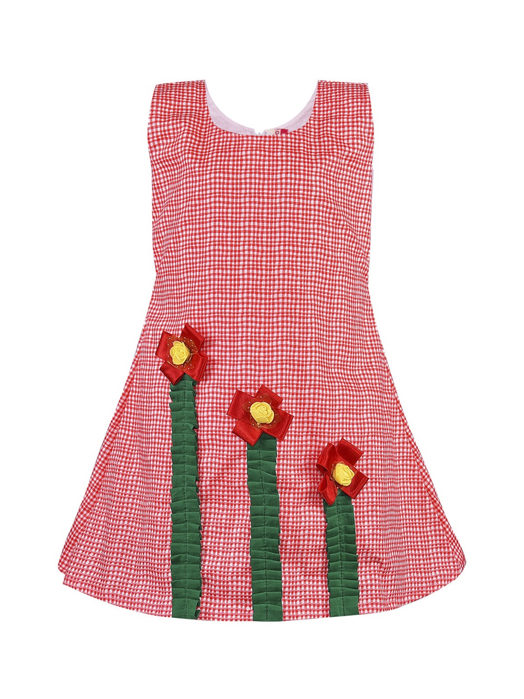 

Wish Karo Girls Red & White Checked Fit and Flare Dress