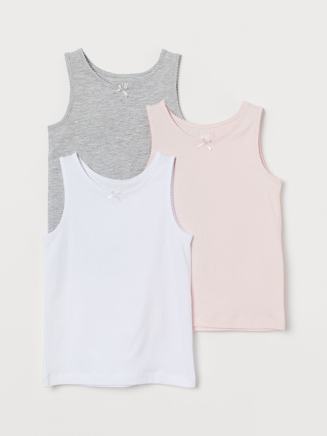 

H&M Girls 3-pack vest tops, White