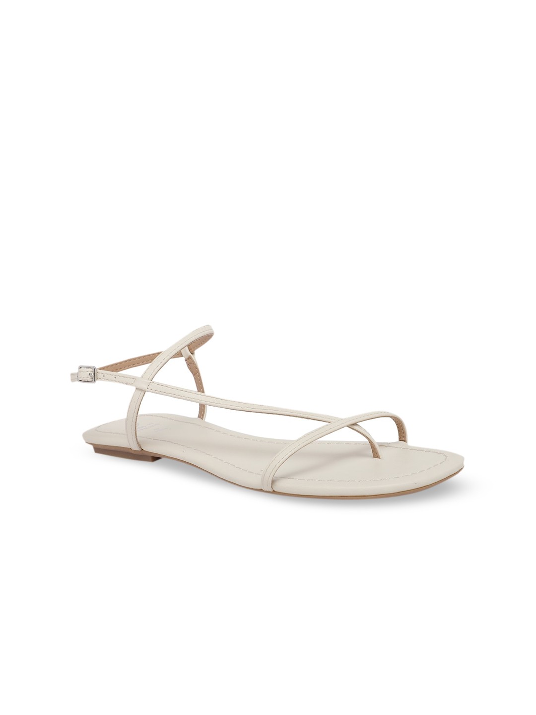 

Call It Spring Women Off-White Solid One Toe Flats