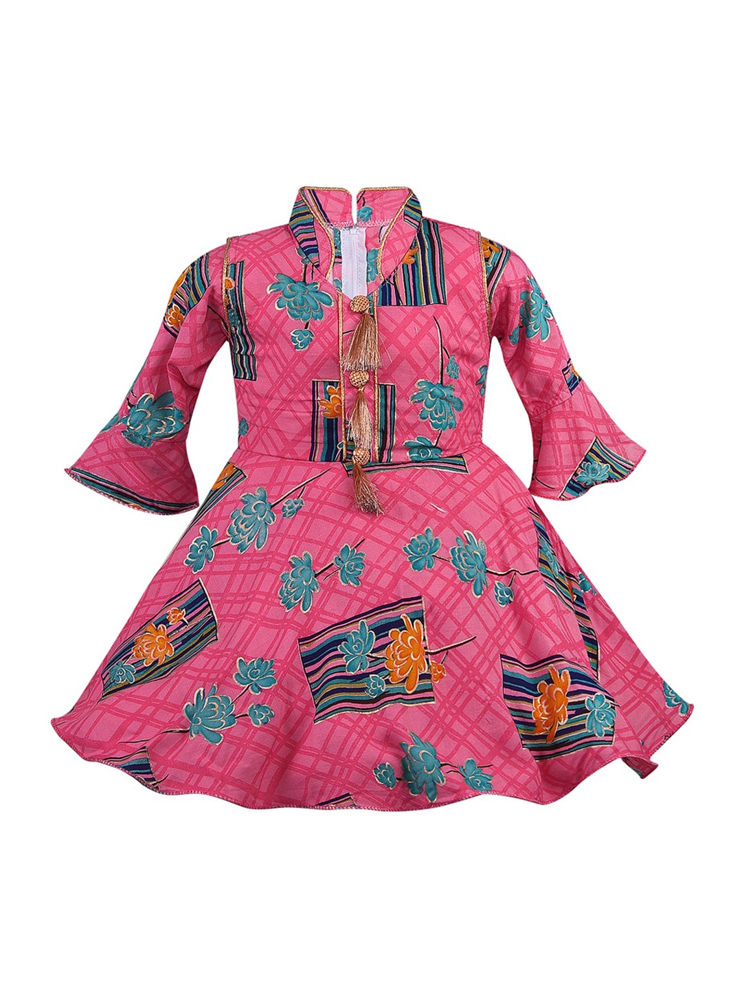 

Wish Karo Girls Pink Printed A-Line Dress