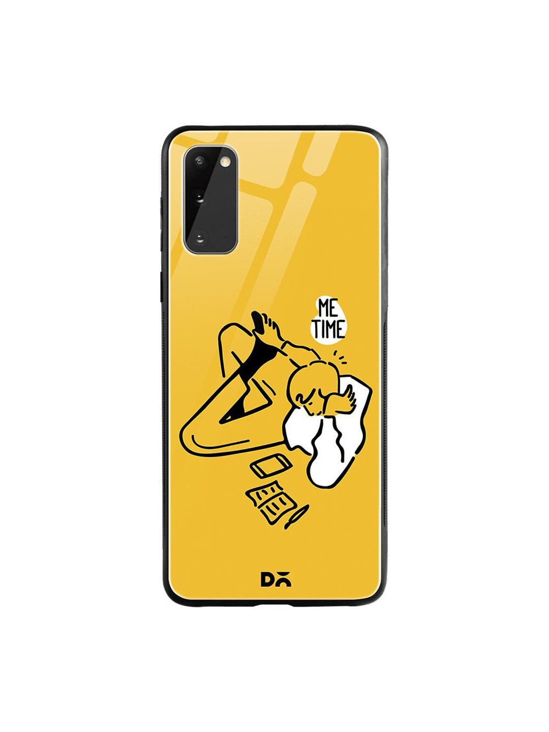 

DailyObjects Mustard Yellow & White Me Time Samsung Galaxy S20 Shock Absorbent Glass Case