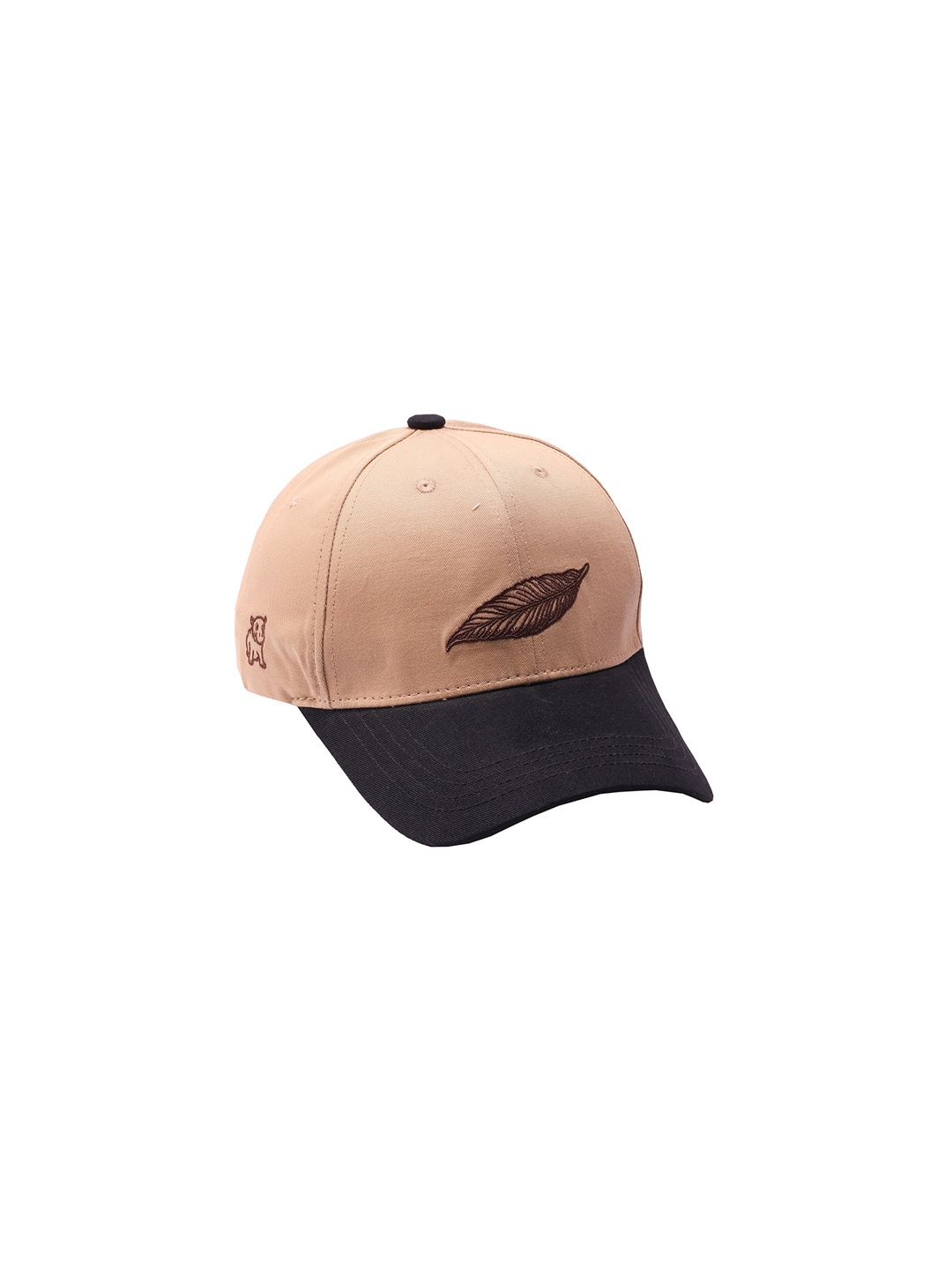 

Cap Shap Unisex Beige & Black Colourblocked Baseball Cap