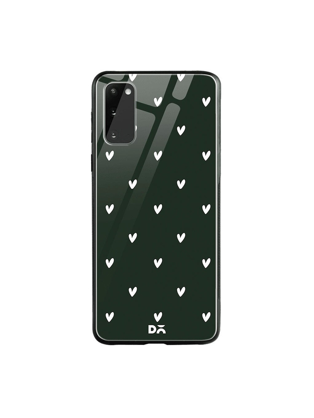

DailyObjects Green & White Bundle Heart Samsung Galaxy S20 Shock Absorbent Glass Case