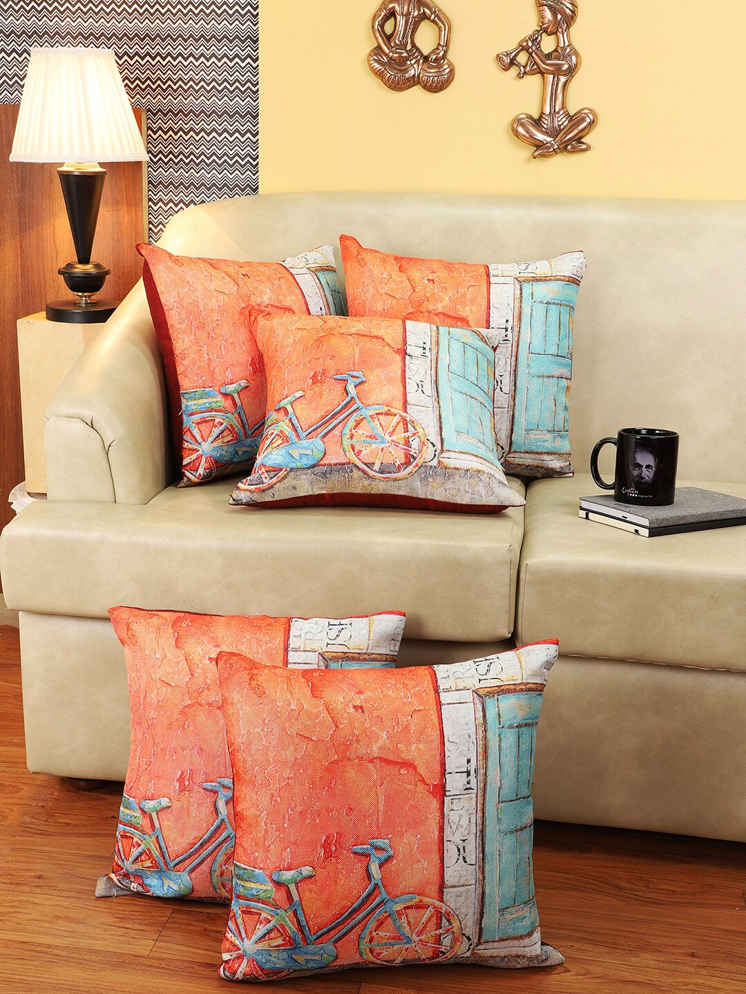 

CDI Multicoloured Set of 5 Abstract Square Cushion Covers, Multi