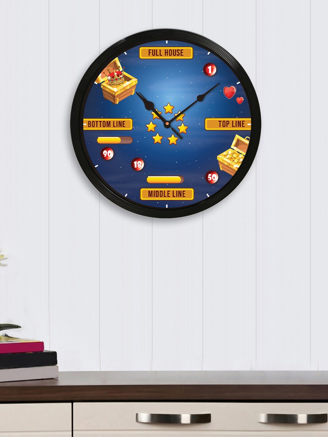 

eCraftIndia Blue Round Printed 31cm Analogue Wall Clock