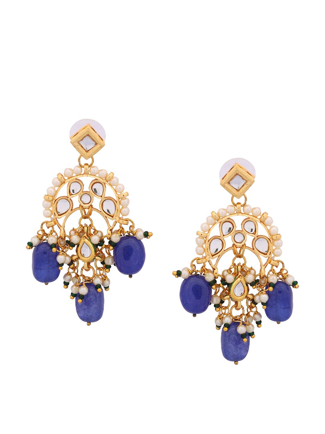 

Shoshaa Gold-Toned & Blue Contemporary Drop Earrings
