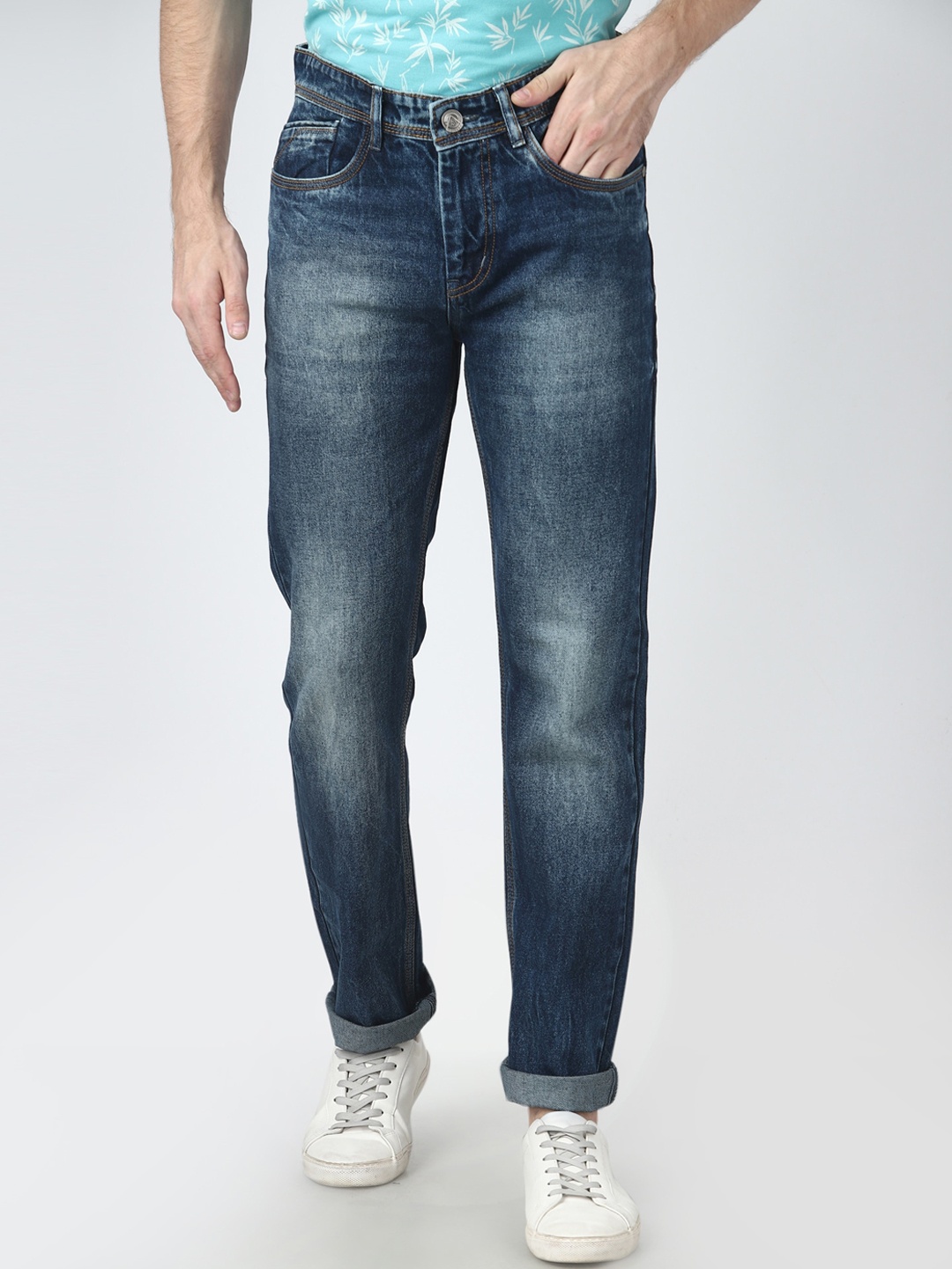 FEVER Men Blue Regular Fit Mid-Rise Clean Look Jeans