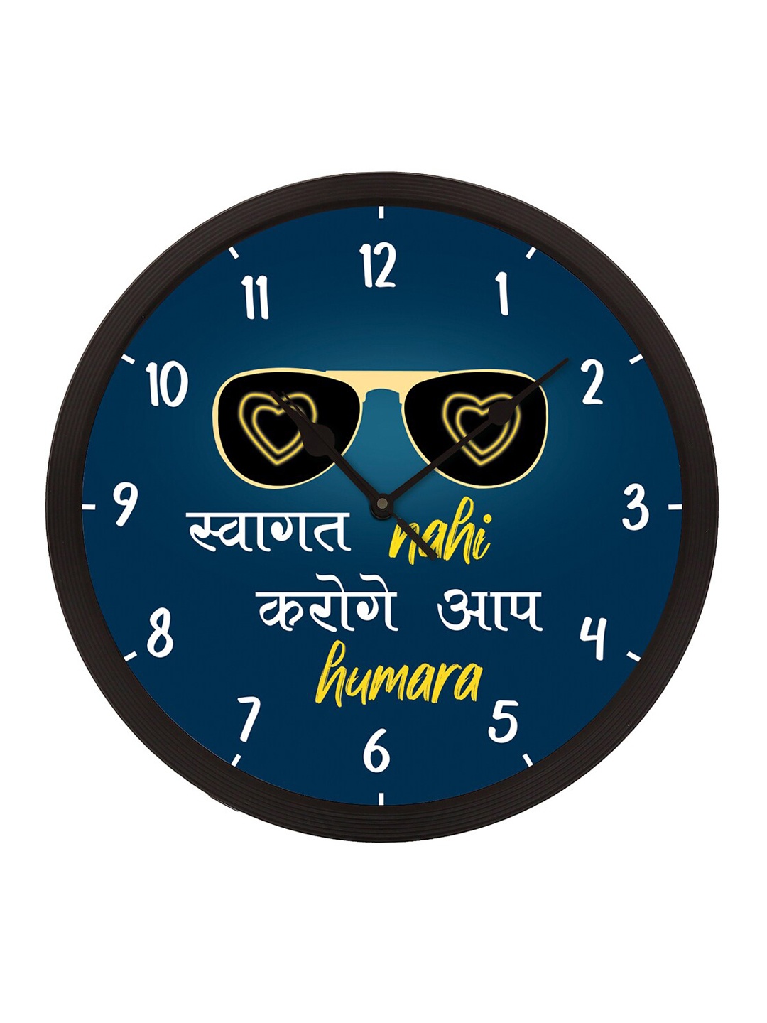 

eCraftIndia Black & Blue Round Printed 31 cm Analogue Wall Clock
