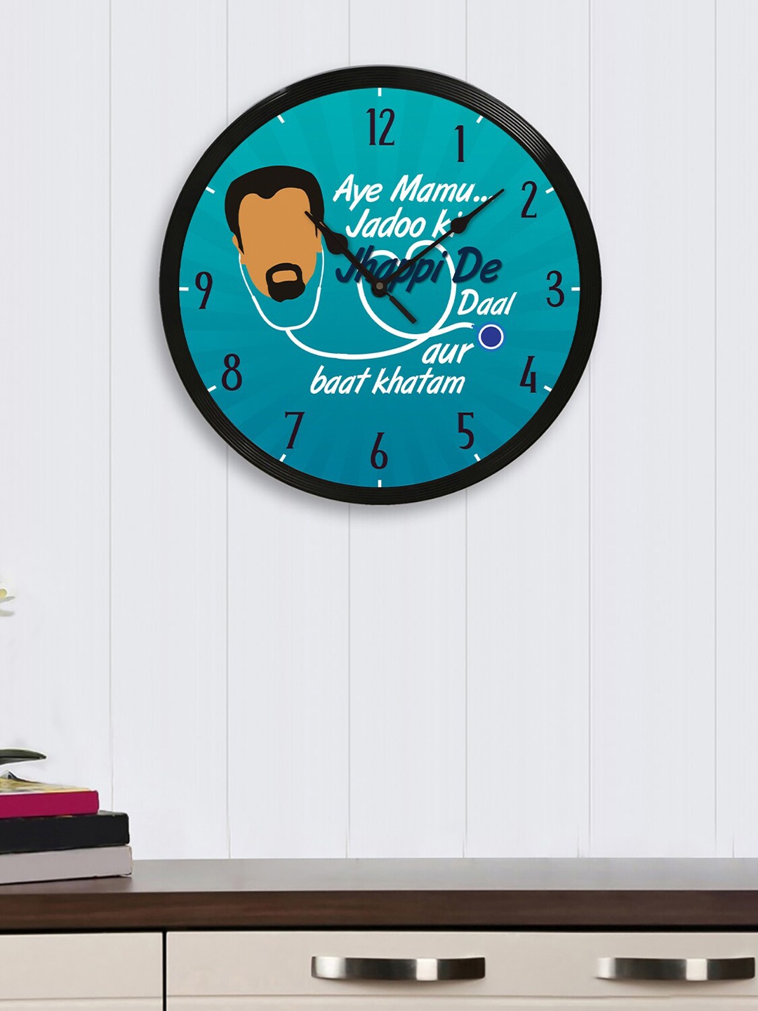 

eCraftIndia Black Round Printed Analogue Wall Clock