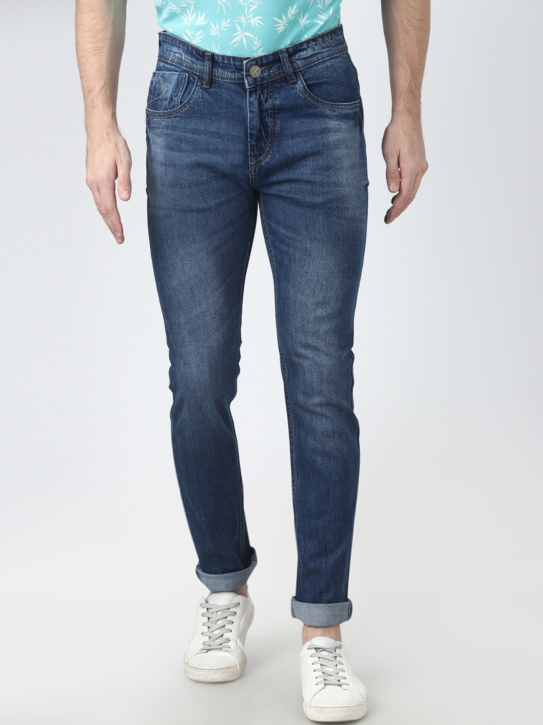 

FEVER Men Blue Slim Fit Mid-Rise Clean Look Stretchable Jeans