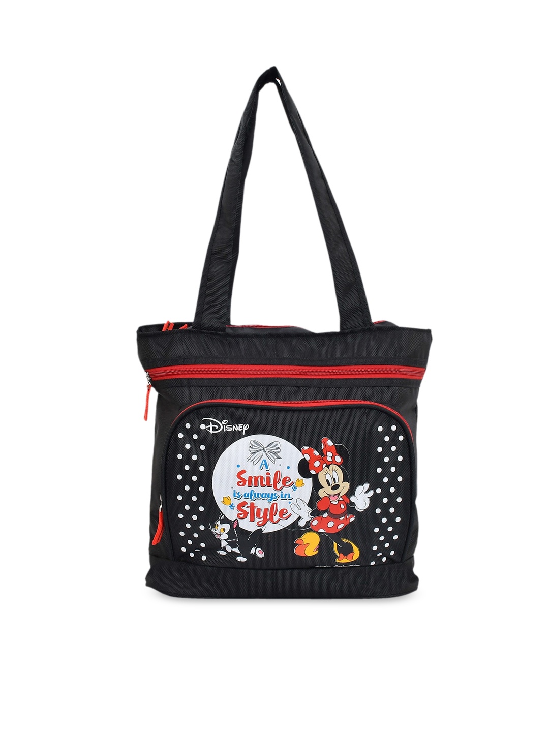 Kuber Industries Black Mickey Mouse Printed Tote Bag