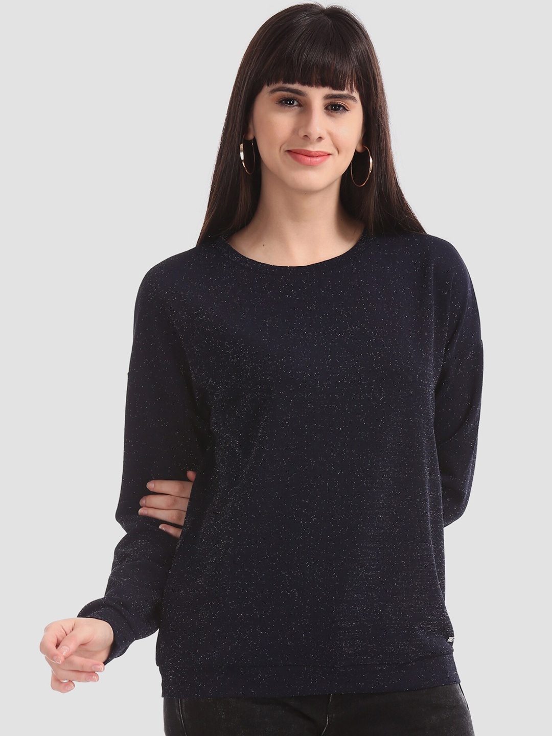 

U.S. Polo Assn. Women Navy Blue Printed Sweatshirt