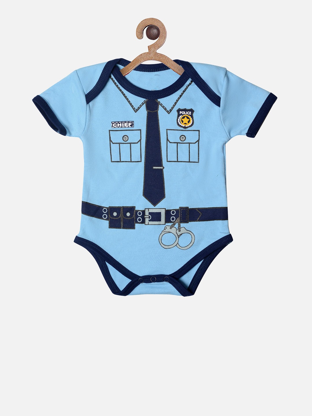 

TINY HUG NAVY Infant Boys Blue Printed Rompers