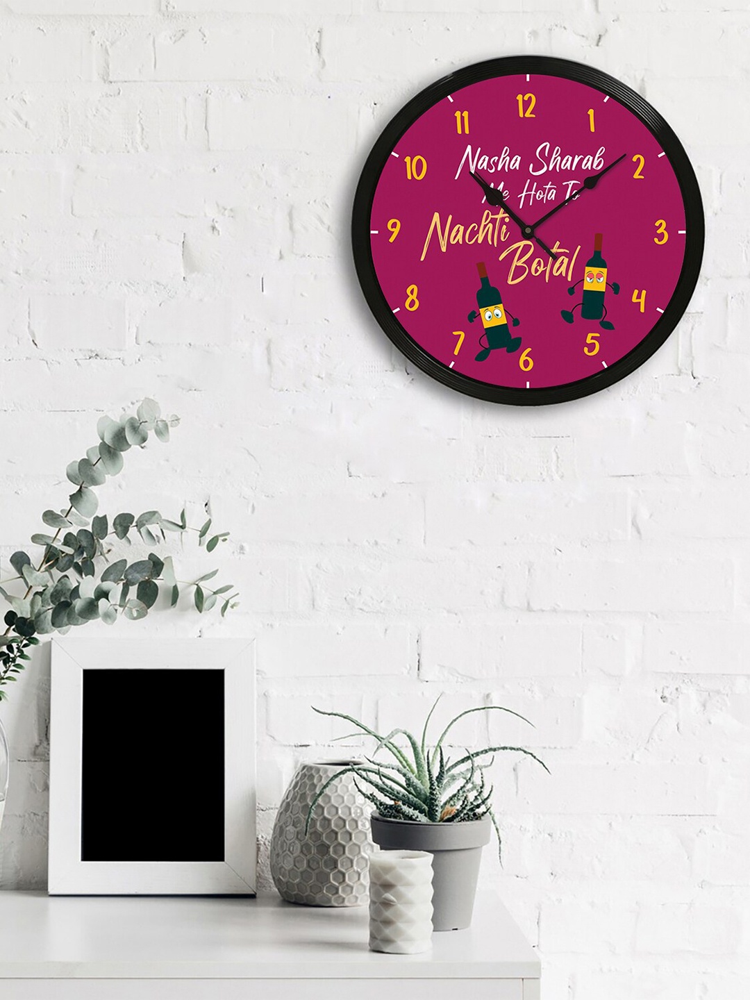 

eCraftIndia Black Round Printed 31 cm Analogue Wall Clock
