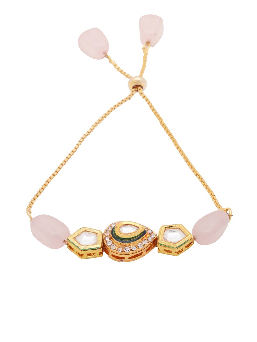 

Shoshaa Pink Gold-Plated Handcrafted Kundan Wraparound Bracelet