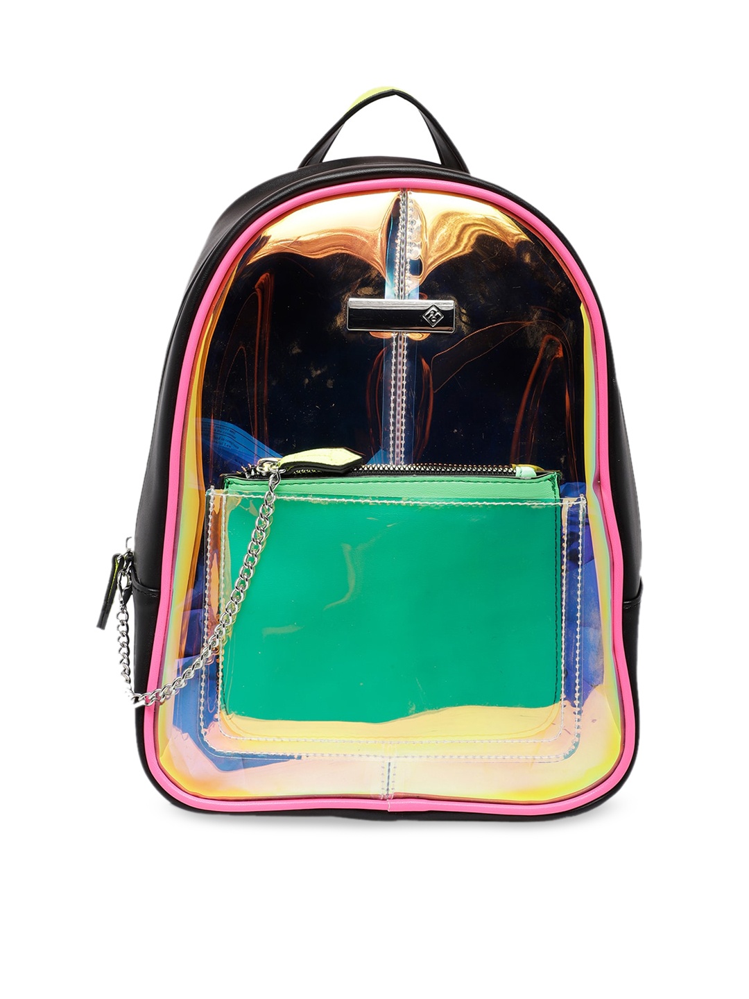 

Call It Spring Women Green & Black Colourblocked Backpack