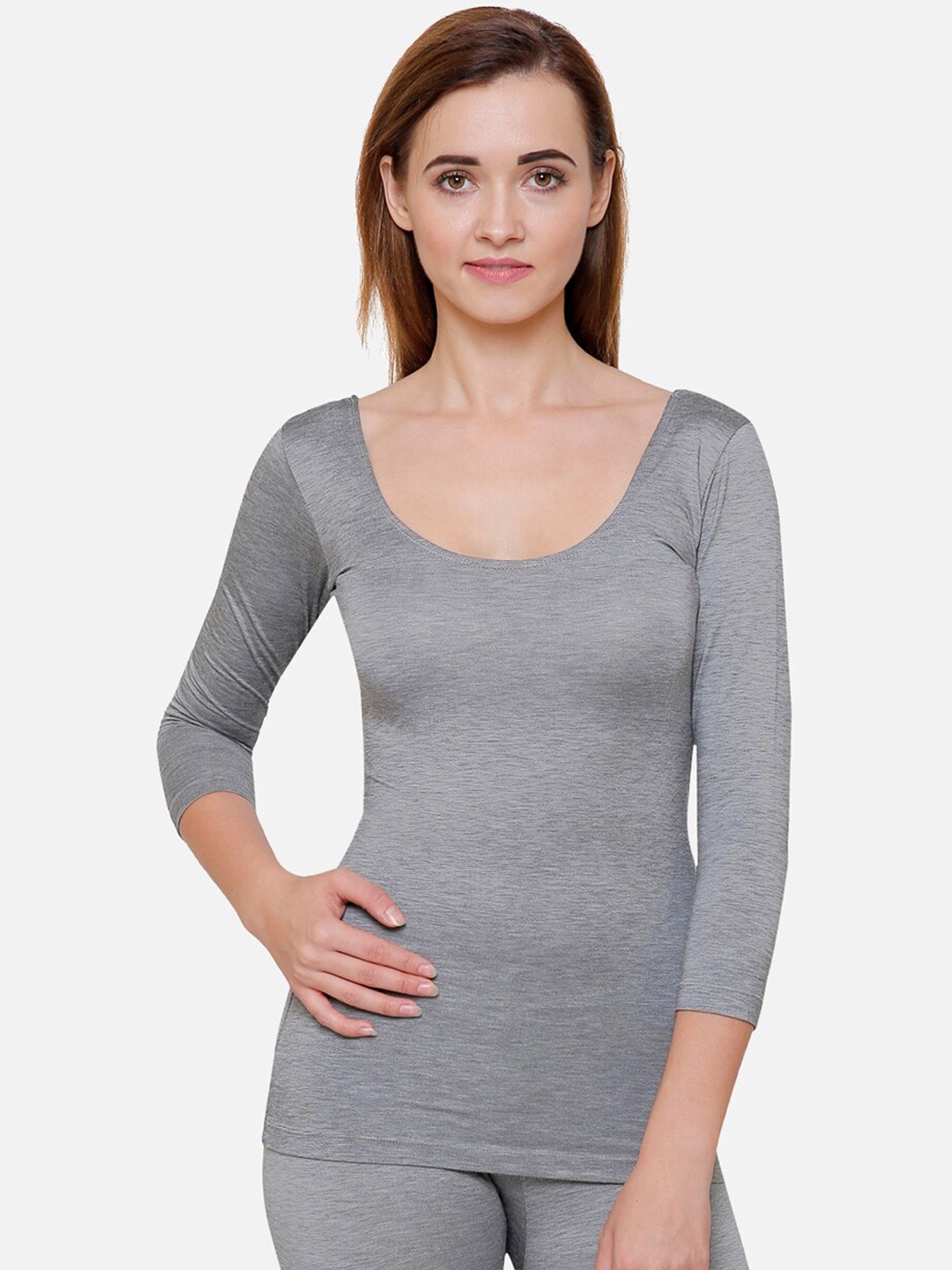 Ayaki Women Grey Solid Thermal Top
