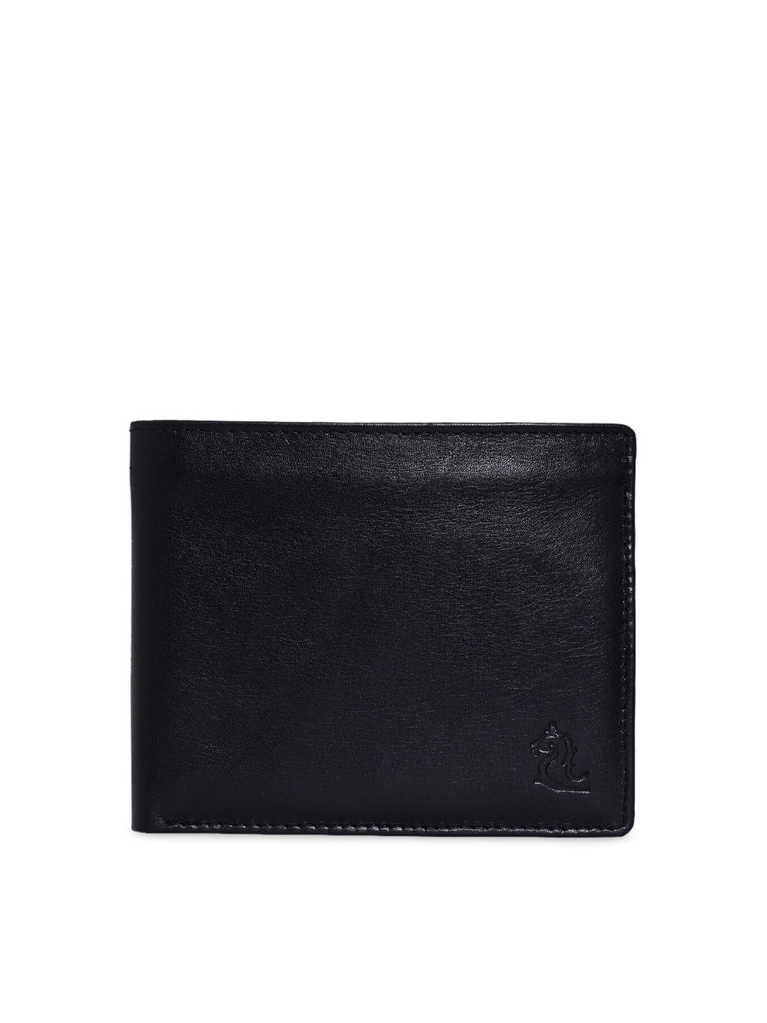 

Kara Men Black Solid Leather Two Fold Wallet