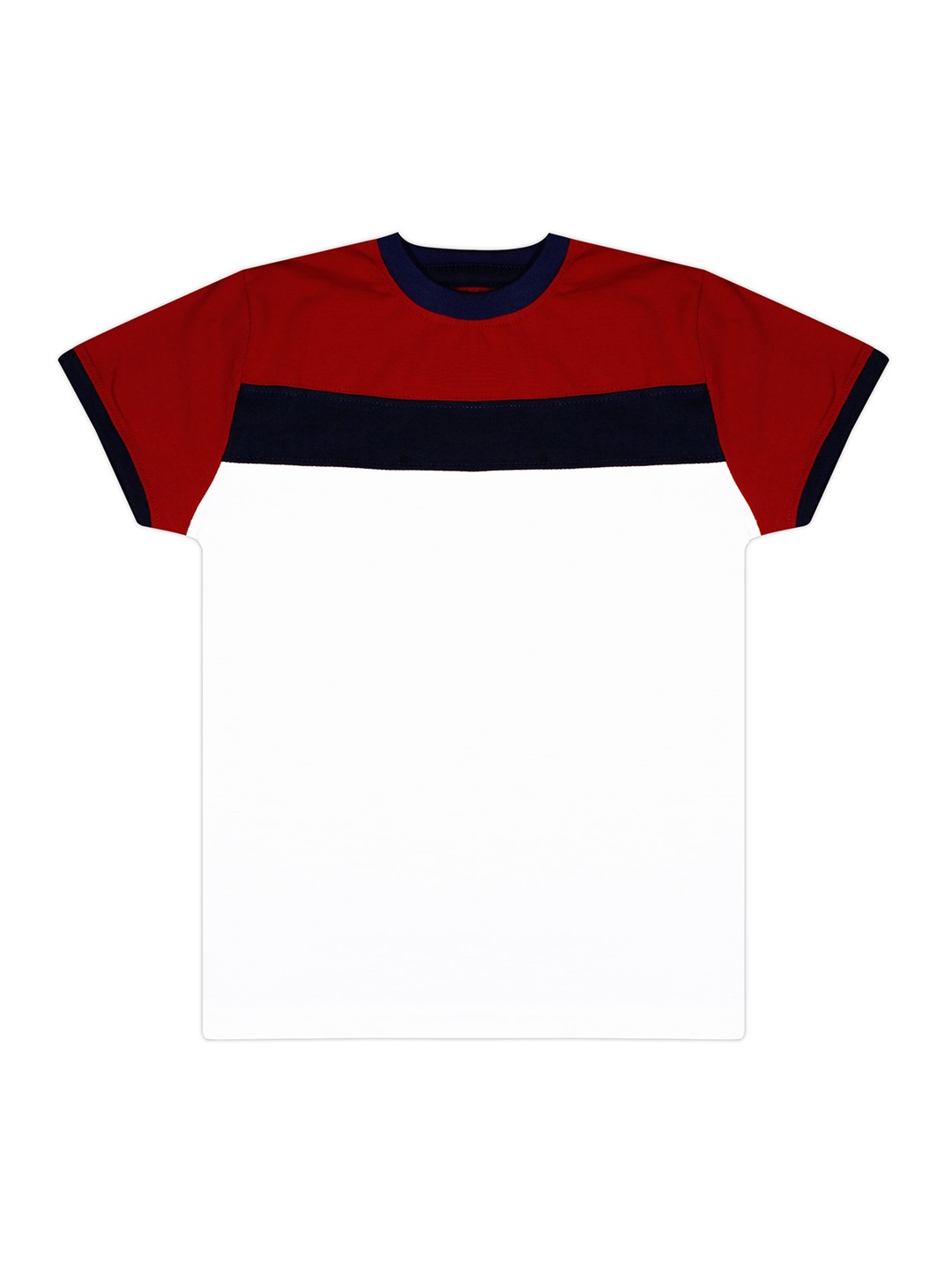 

Luke & Lilly Boys White & Red Colourblocked Round Neck T-shirt