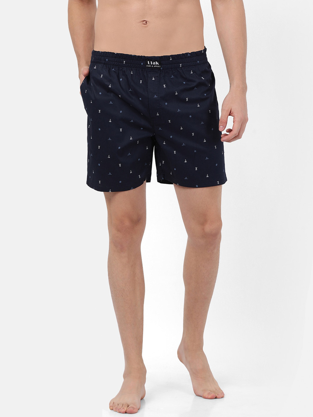

Llak Jeans Men Navy Blue Printed Pure Cotton Boxers BOXER-SP