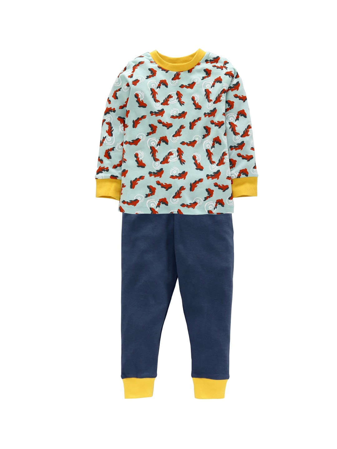 

Nino Bambino Unisex Kids Blue & Green Printed Organic Cotton T-shirt with Lounge Pants