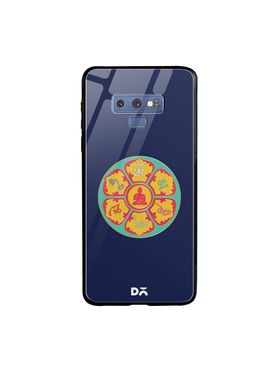 

DailyObjects Blue & White Buddha Dharma Wheel Samsung Galaxy Note 9 Shock Absorbent Glass Case, Navy blue