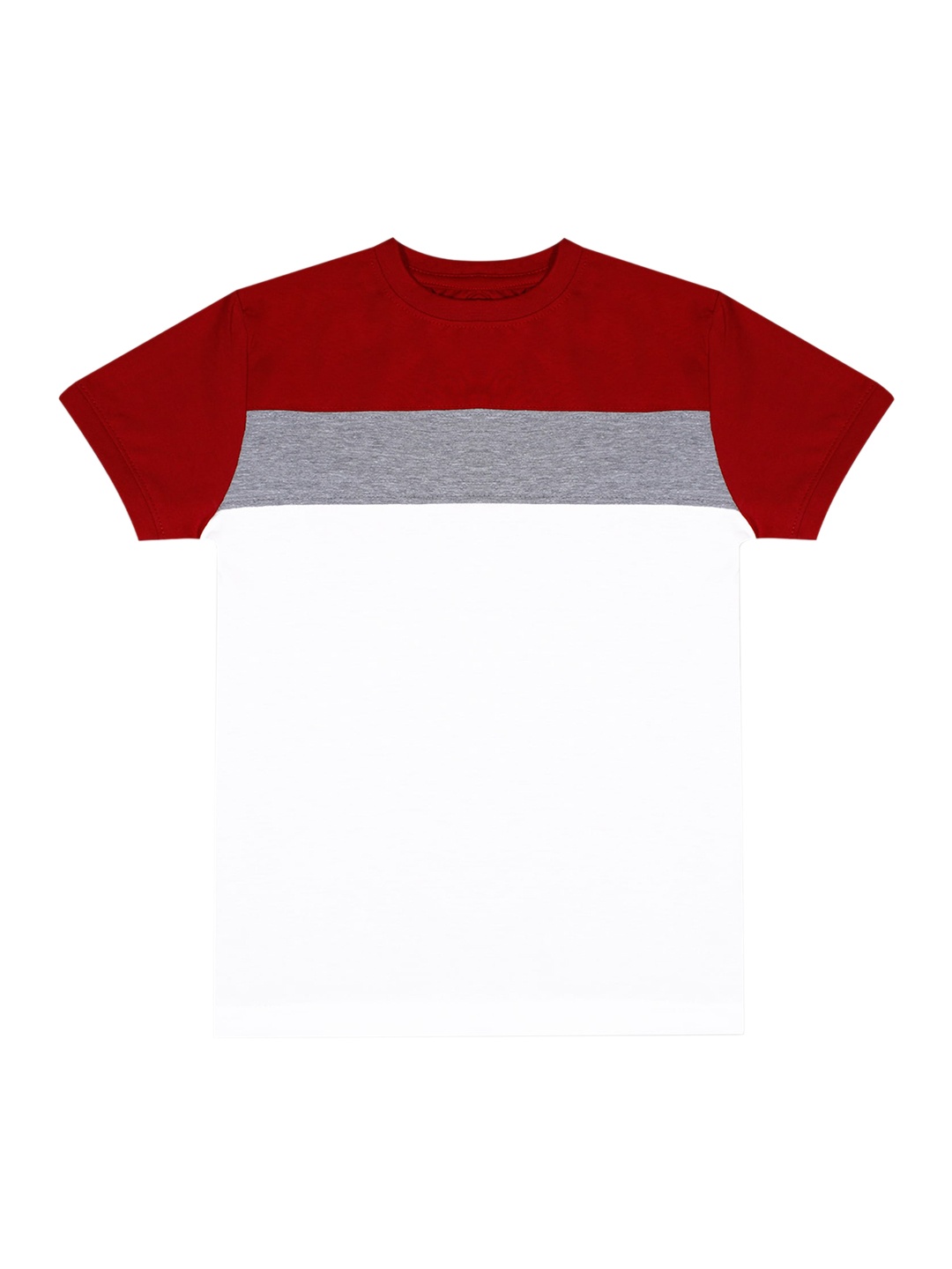 

Luke & Lilly Boys White & Red Colourblocked Round Neck T-shirt