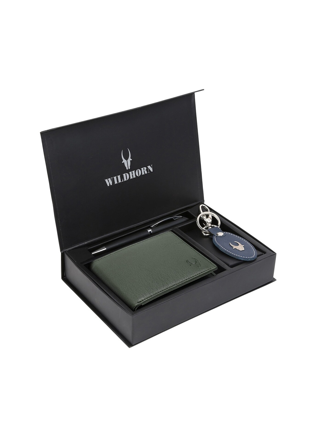 

WildHorn Men Green & Blue RFID Protected Genuine High Quality Leather Accessory Gift Set