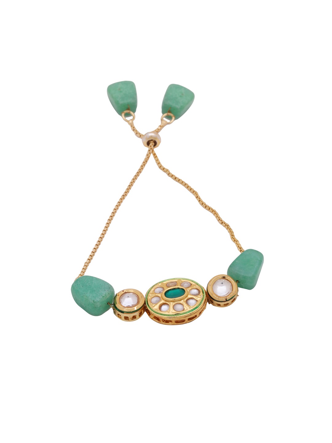 

Shoshaa Gold-Plated Handcrafted Wraparound Bracelet, Green