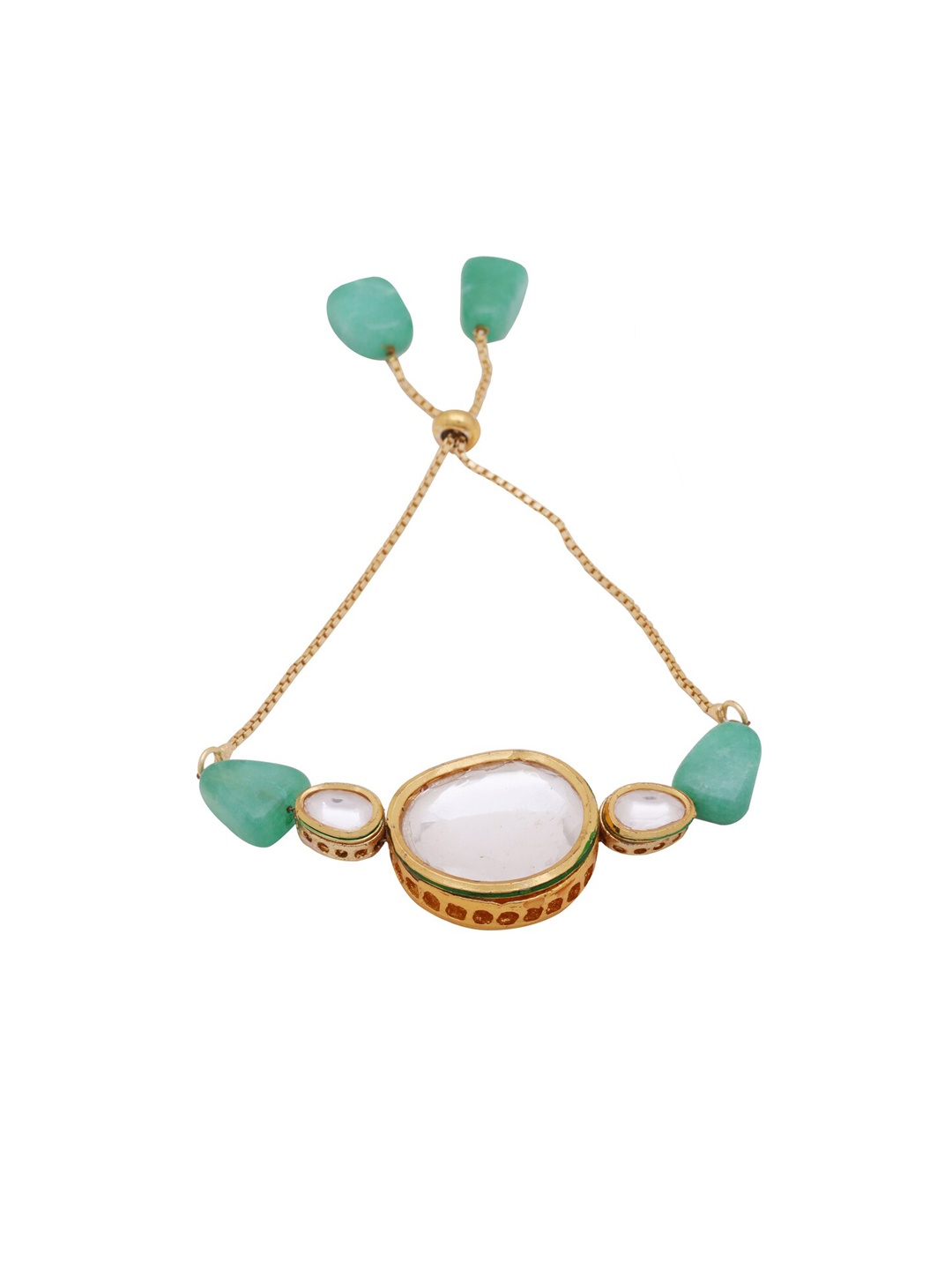 

Shoshaa Green Gold-Plated Handcrafted Wraparound Bracelet