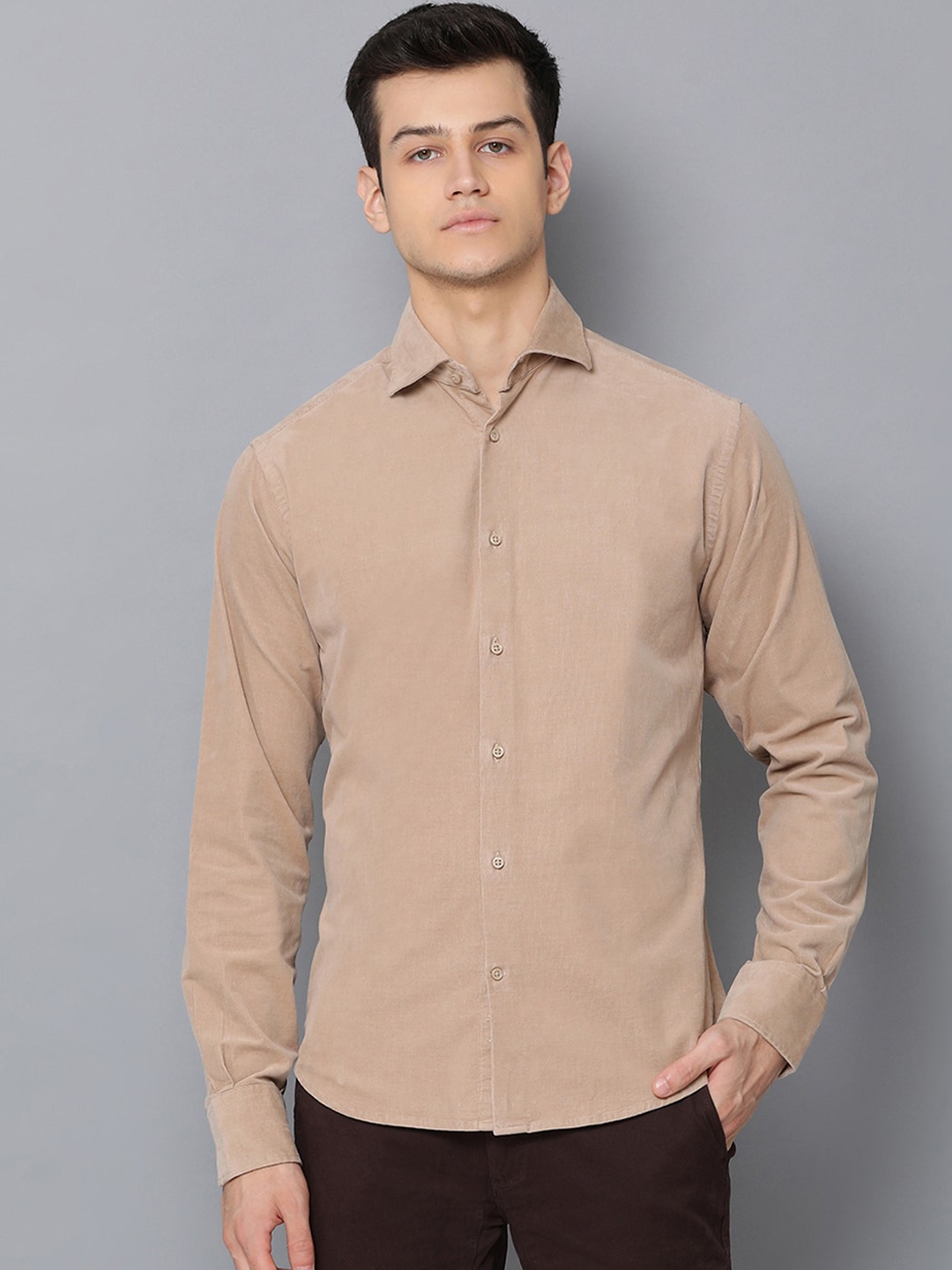 

Bruun & Stengade Men Camel Brown Slim Fit Solid Casual Shirt