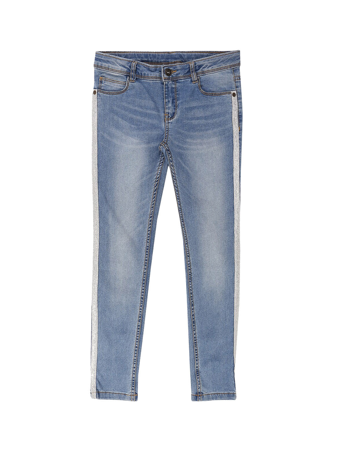 

Pantaloons Junior Girls Blue Regular Fit Mid-Rise Clean Look Jeans