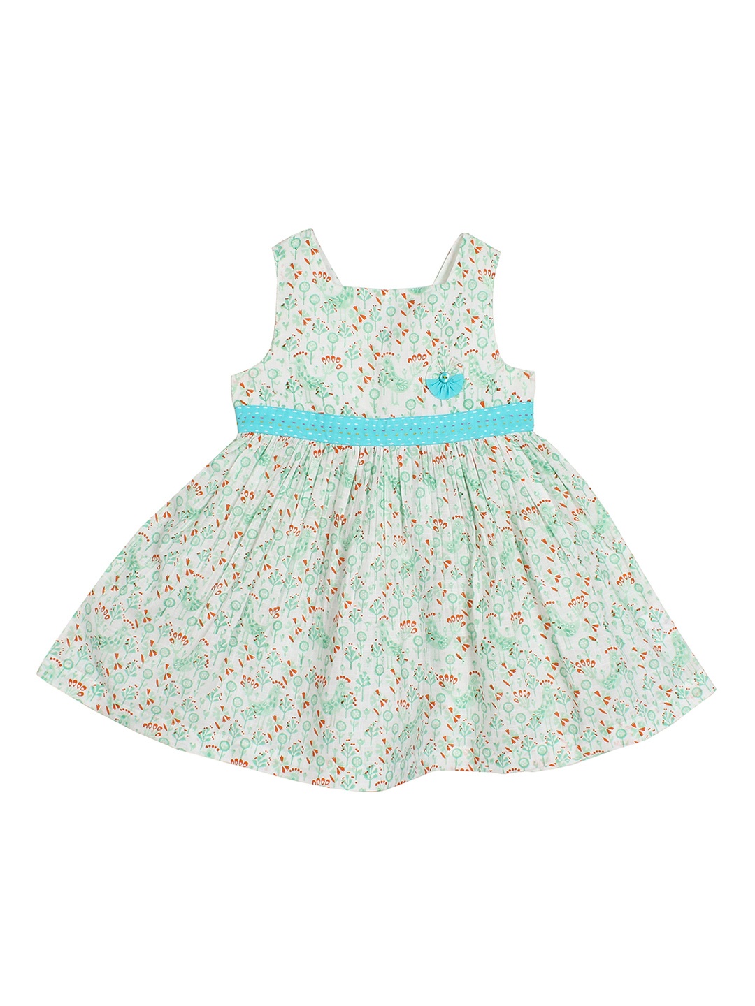 

My Little Lambs Girls Off-White Printed Fit and Flare Dress