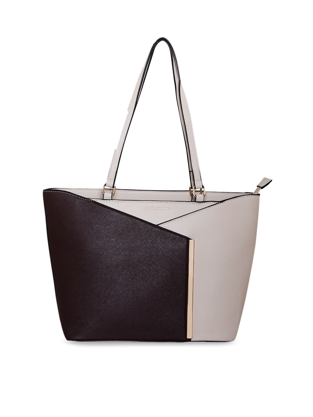 

GIORDANO Off-White & Black Colourblocked Shoulder Bag