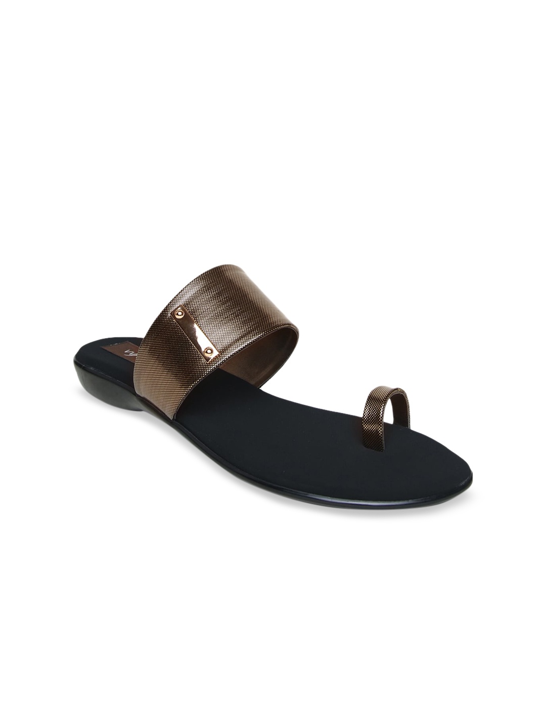 

VALIOSAA Women Gold-Toned Solid One Toe Flats
