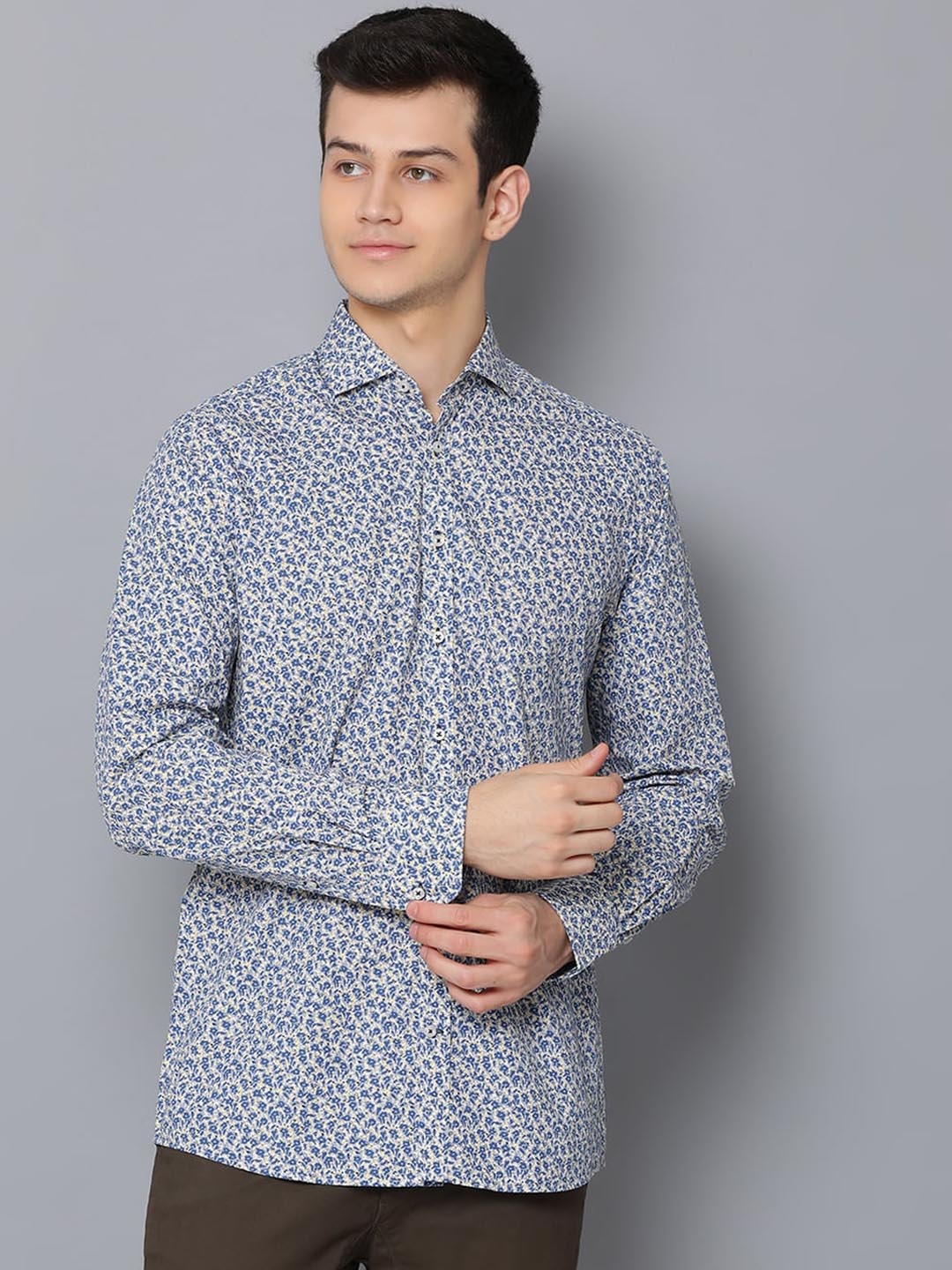 Bruun & Stengade Men Blue Regular Fit Printed Casual Shirt