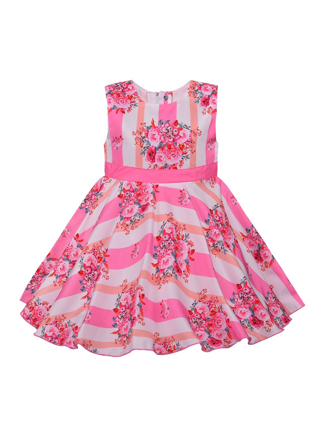 

Wish Karo Girls Pink Printed Fit and Flare Dress