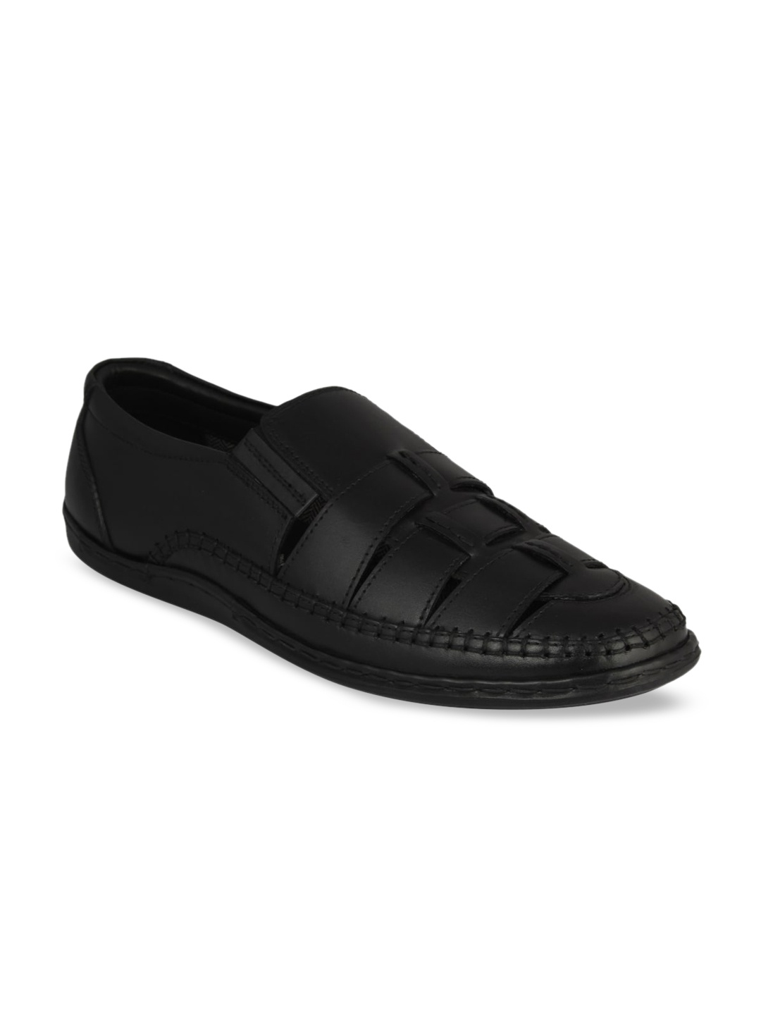 

pelle albero Men Black Leather Comfort Sandals
