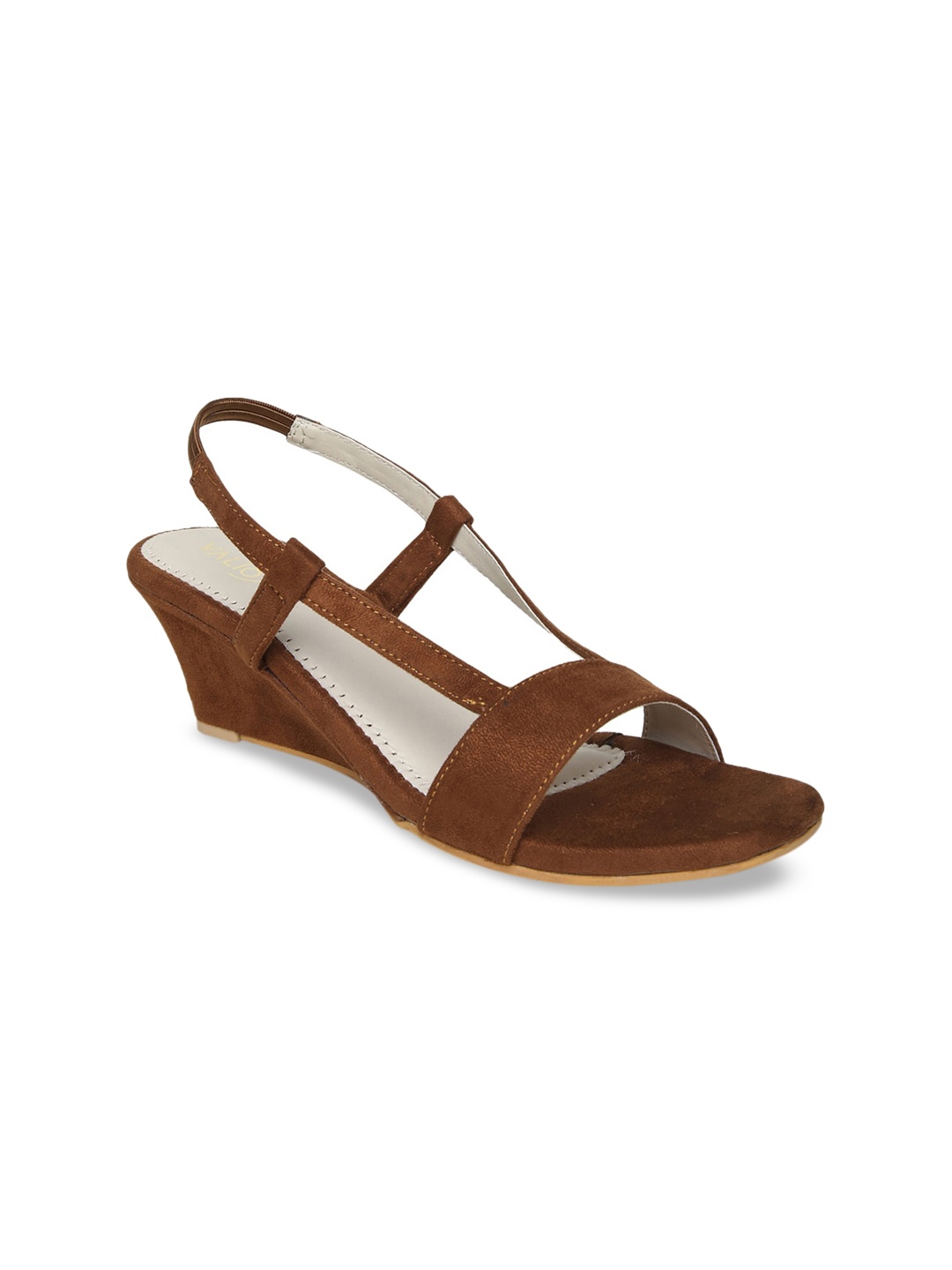 

VALIOSAA Women Brown Solid Suede Heels