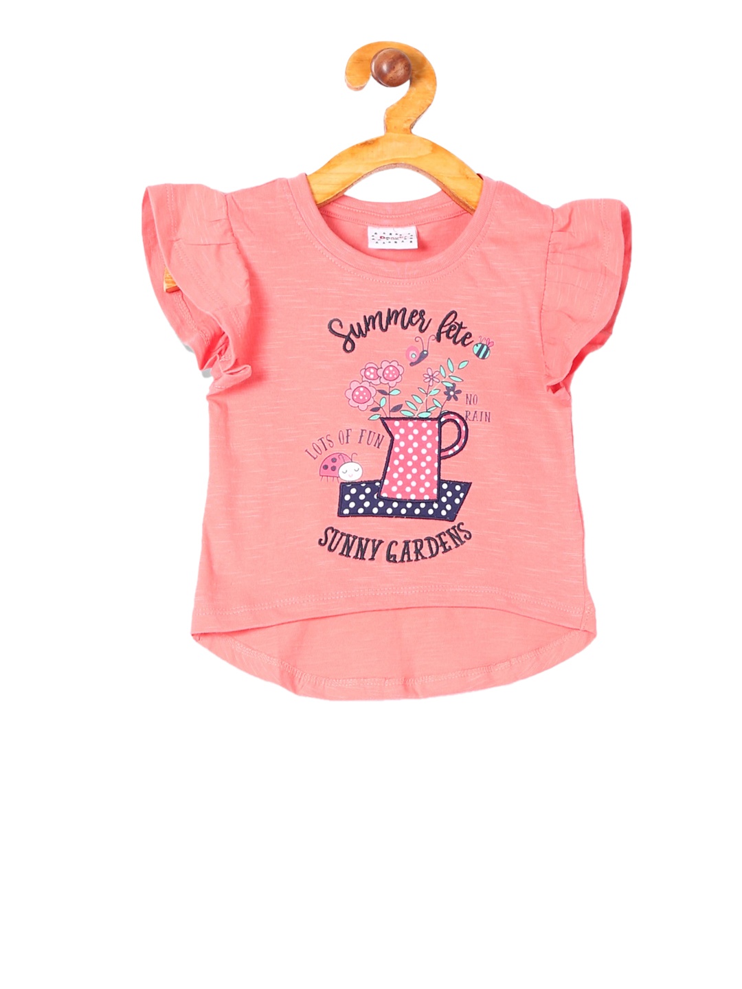 

Donuts Girls Pink Printed Pure Cotton Top